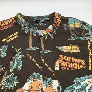 Surfers Paradise Mens Short Sleeve Button Up Shirt‎ Surf Design Size XXL